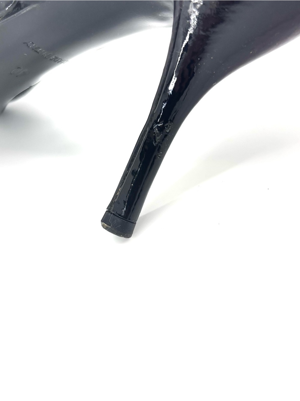 Chanel Vintage Bow CC Cap Toe Jersey Patent Pointed Toe Slingback Pumps 40 - Picture 7 of 10